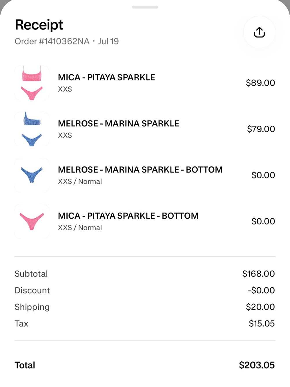 Triangl Mica Pitaya Sparkle Bikini Set in a size XXS - Picture 9 of 9